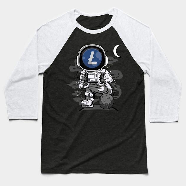 Astronaut Litecoin Lite Coin LTC To The Moon Crypto Token Cryptocurrency Wallet Birthday Gift For Men Women Kids Baseball T-Shirt by Thingking About